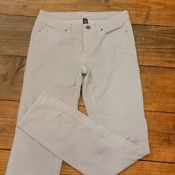 💥VS VICTORIA'S SECRET corduroy Gray Pants sz 6 Long - Picture 1 of 7